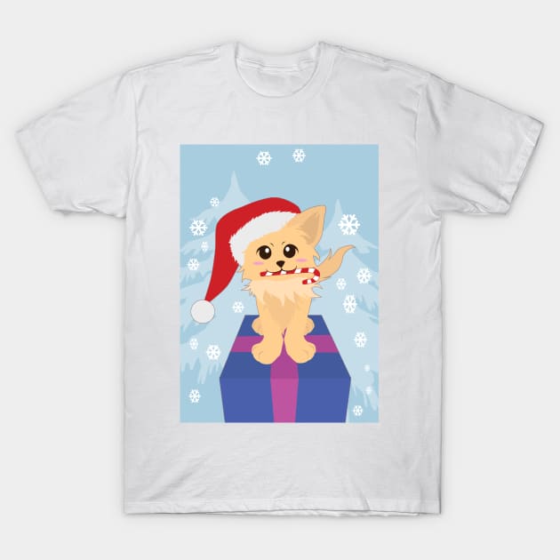 Christmas Puppy (Painting) T-Shirt by SakuraDragon